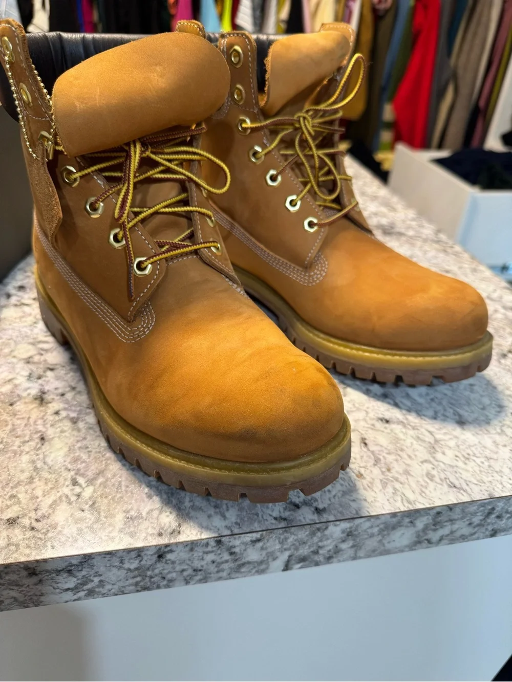 Timberland Wheat Nubuck Lace-Up Work Boots